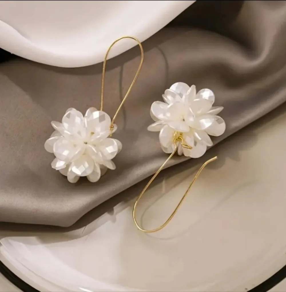 Elegant Pearl Floral Drop Earrings